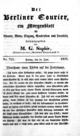 No. 713., Freitag, den 19. Juni 1829