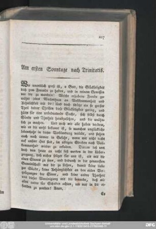 Am ersten Sonntage nach Trinitatis.