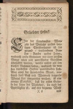 Geliebter Leser!