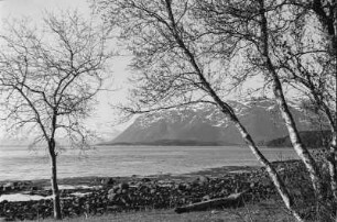 Fjord : Fjord. Am anderen Ufer aufsteigendes Bergmassiv.