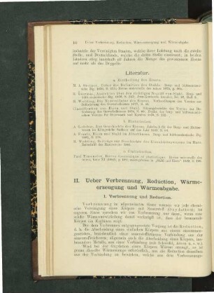 II. Ueber Verbrennung, Reduction, Wärmeerzeugung und Wärmeabgabe