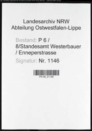 Sterberegister Standesamt Hagen-Enneperstraße (Sitz Westerbauer)