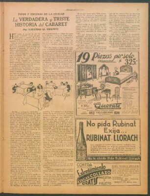 La verdadera y triste historia del cabaret : Tipos y escenas de la ciudad