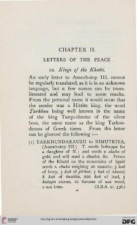 Chapter II: Letters of the peace