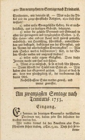 Am zwanzigsten Sontage nach Trinitatis 1753