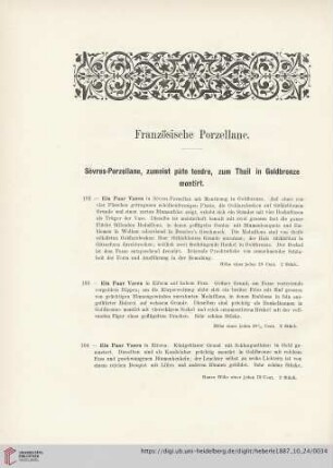 Französische Porzellane (Nr. 102 - 141)