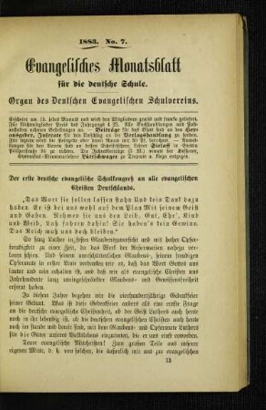 ¬Der¬ erste deutsche evangelische Schulkongreß an alle evangelischen Christen Deutschlands