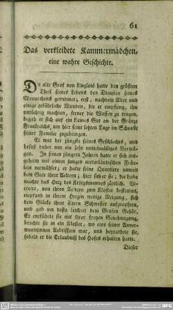 [II.] Das verkleidete Kammermädchen, eine wahre Geschichte