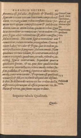 Sequitur tabula Qualitatis.