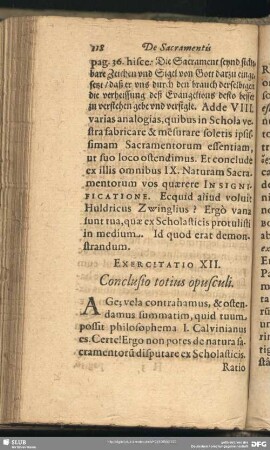 Exercitatio XII. Conclusio totius opusculi