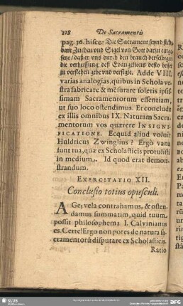 Exercitatio XII. Conclusio totius opusculi