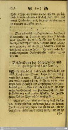 Beschreibung der bürgerlichen und Religionsgebräuche der Parsen