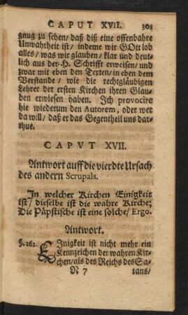 Caput XVII. Antwort auff die vierdte Ursach des andern Scrupels.