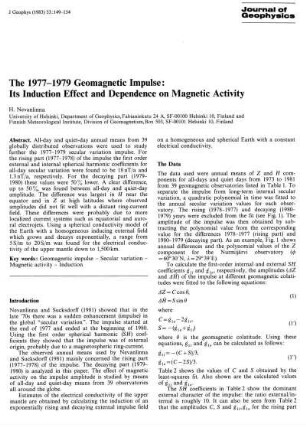 The 1977-1979 geomagnetic impulse: Its induction effect and dependence on magnetic activity