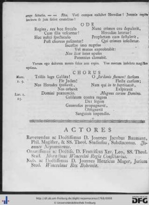 Actores; Cantores.