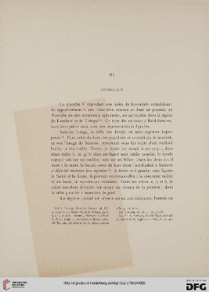 III: Bas-reliefs