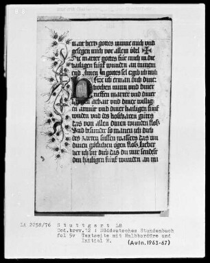 Deutsches Gebetbuch (Waldburg-Gebetbuch) — Initiale H, Folio 5verso