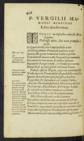 P. Vergilii Maronis Aeneidos Liber duodecimus.