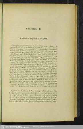 Chapitre III, L'Election imperiale de 1658