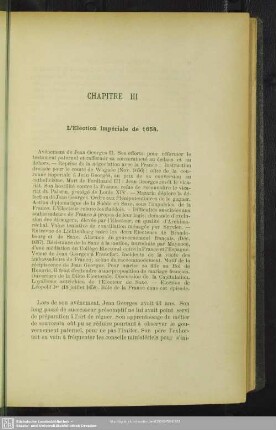Chapitre III, L'Election imperiale de 1658