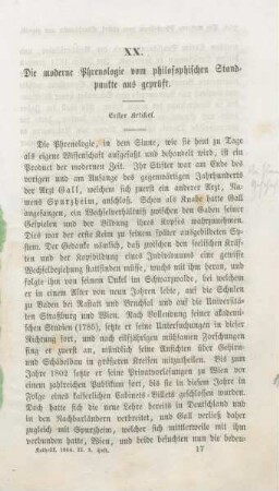 257-273 Die moderne Phrenologie vom philos. Standpunkte aus geprüft : erster Artikel