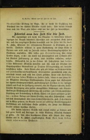 Allerlei aus der Zeit für die Zeit