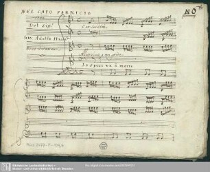 Cajo Fabricio. Excerpts - Mus.2477-F-109,6 : S, strings, bc