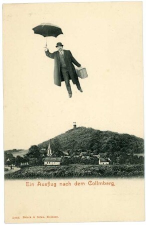Collmberg. Blick zum Collmberg - Fliegender Mann