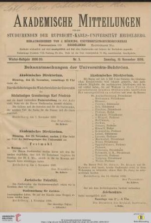 Nr. 5 (19. November 1898)