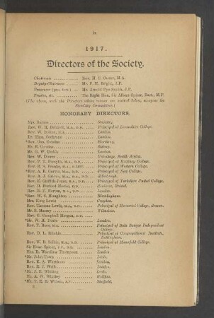 1917. Directors of the Society