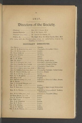 1917. Directors of the Society