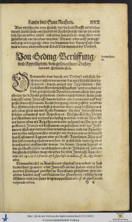 Von Beding, Beruoffung und Appellieren