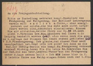 Brief an B. Schott's Söhne : 14.11.1927
