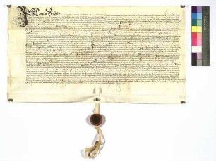Lehenrevers des Ratsherrn Konrad Büschler von Hall als verordnetem Anwalt und Träger der Stadt Hall gegen Erasmus Neustetter genannt Stürmer, Dekan und das Kapitel des Stifts Comburg um die in der Urkunde spezifizierten Lehengüter zu Künzelsau, Biberach, Nagelsberg, Morsbach und Eberbach.