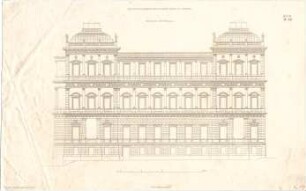 Neureuther, Gottfried von; München; Akademie der bildenden Künste - Westfassade (Aufriss)