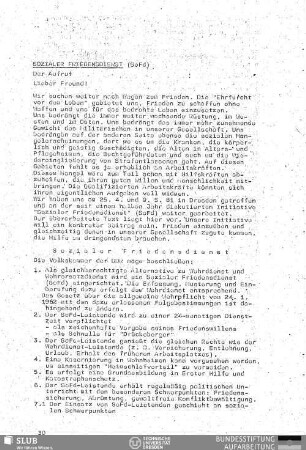Sozialer Friedensdienst : der Aufruf