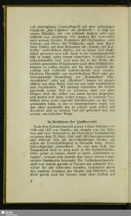 Im Realismus des Quattrocento