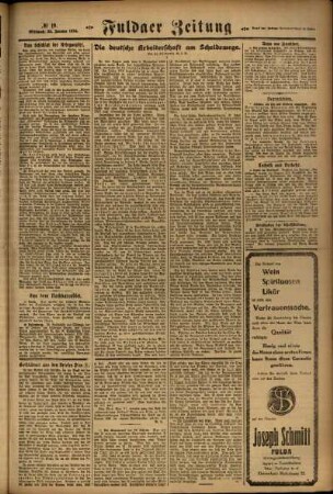 Zweite Ausgabe vom Mittwoch, den 23. Januar 1924.