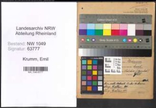Entnazifizierung Emil Krumm , geb. 06.12.1890 ()