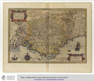 Proviniciae Regionis Galliae, vera exactissimaque descriptio. Petro Joanne Bompario auctore. Provence. Baptista Doetecomius sculp.