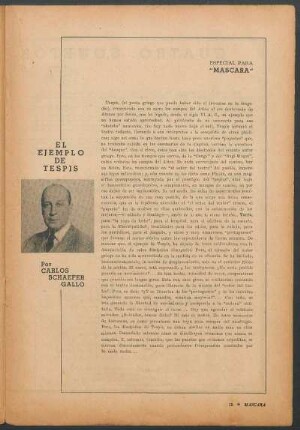 El ejemplo de tespis : Especial para "Máscara"