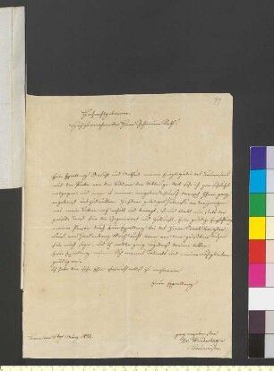 Brief von Hundeshagen, Helfrich Bernhard an Goethe, Johann Wolfgang von