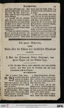 I. Von der Erkenntniß Gottes überhaupt, von ihrem Nutzen und den Mitteln dazu