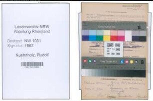 Entnazifizierung Rudolf Kuehnholz , geb. 00.00.0000 (Polizist)