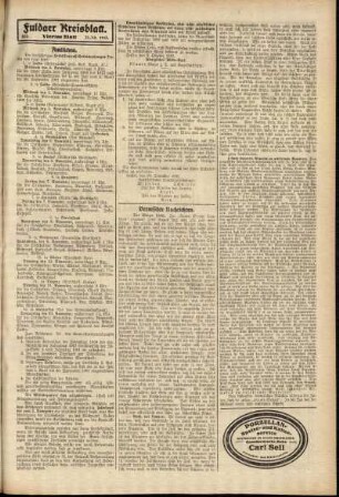 Vierte Ausgabe vom Freitag, den 31. Oktober 1913.