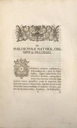 De philosophiæ natura, origine & prcoessu.
