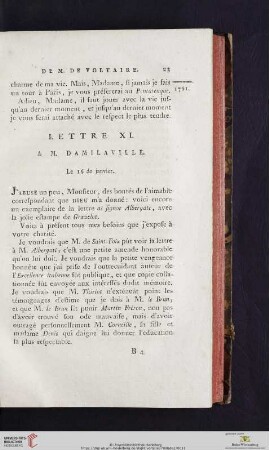 (Lettre XI - XX)