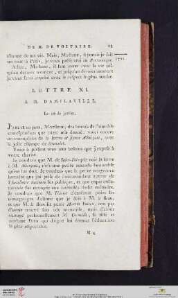 (Lettre XI - XX)