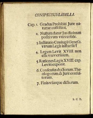 Conspectus Libelli.