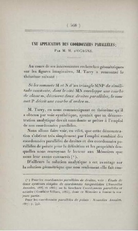 Une application des coordonnées parallèles.